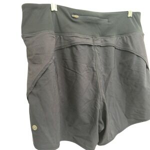 CRZ YOGA Womens Running Shorts Navy‎ Blue Solid Mesh Panel Activewear XL 14